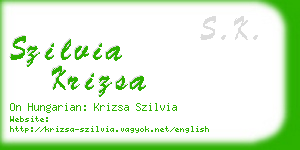 szilvia krizsa business card